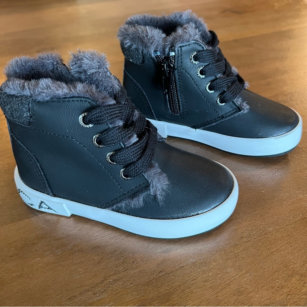 💥2/$20 Nautica Boots - Toddler size 7 shoes - black with fur - winter